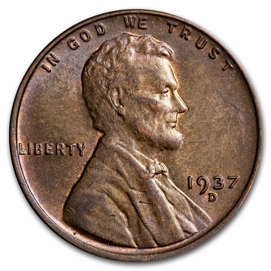 1937-D Lincoln Cent AU