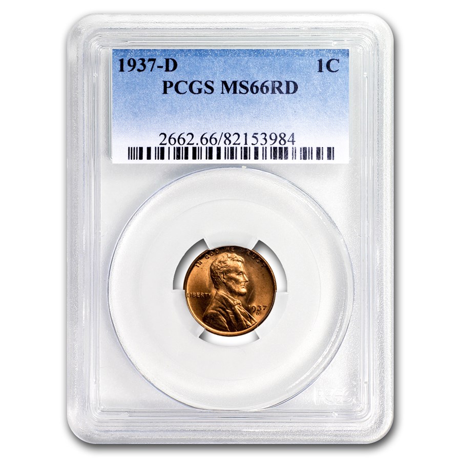 1937-D Lincoln Cent MS-66 PCGS (Red)