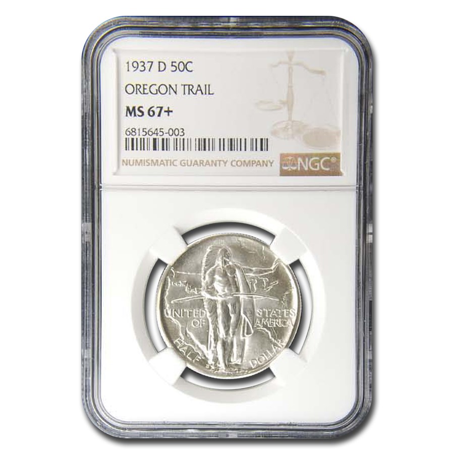 1937-D Oregon Trail Commemorative Half Dollar MS-67+ NGC