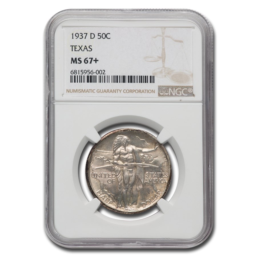 1937-D Texas Centennial Commemorative Half Dollar MS-67+ NGC