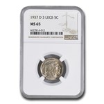 1937-D Three Legged Buffalo Nickel MS-65 NGC