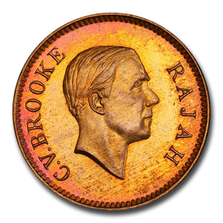 1937-H Sarawak Cent Brooke MS-65 PCGS (Red)