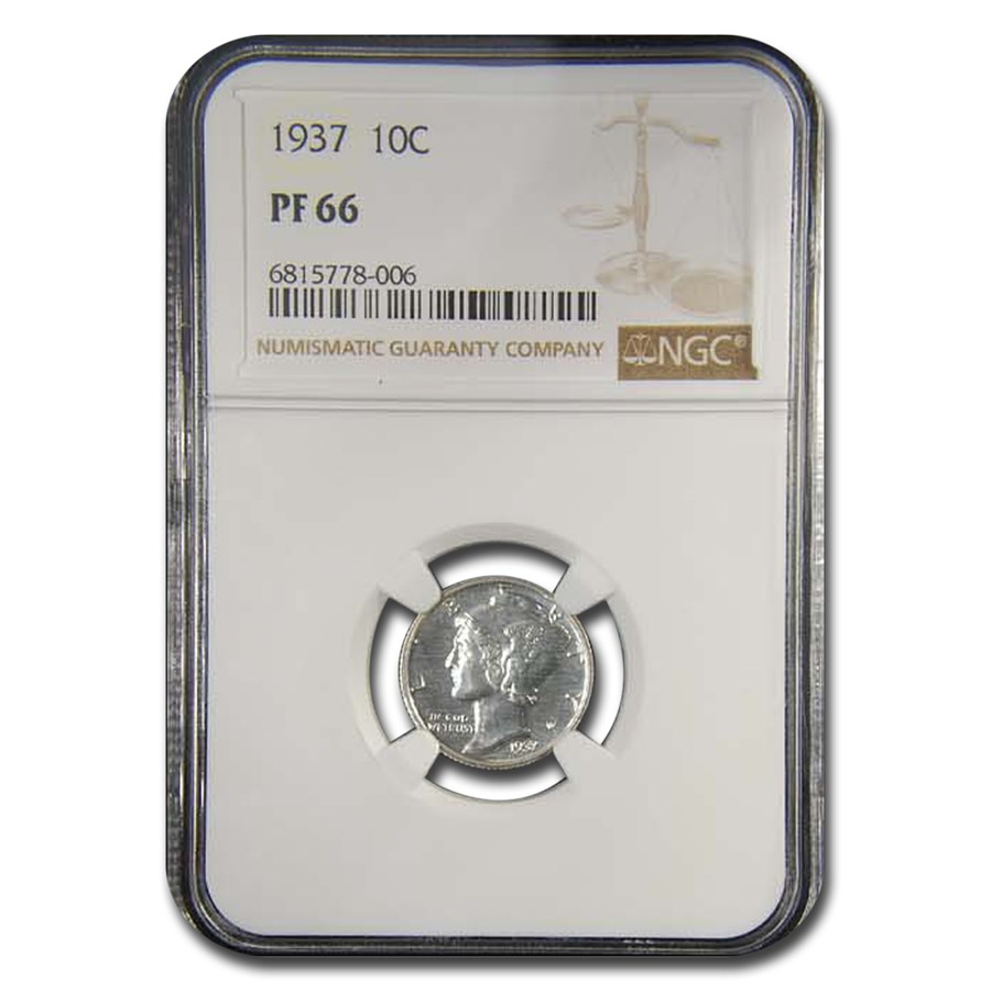 1937 Mercury Dime PF-66 NGC