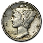 1937 Mercury Dime XF