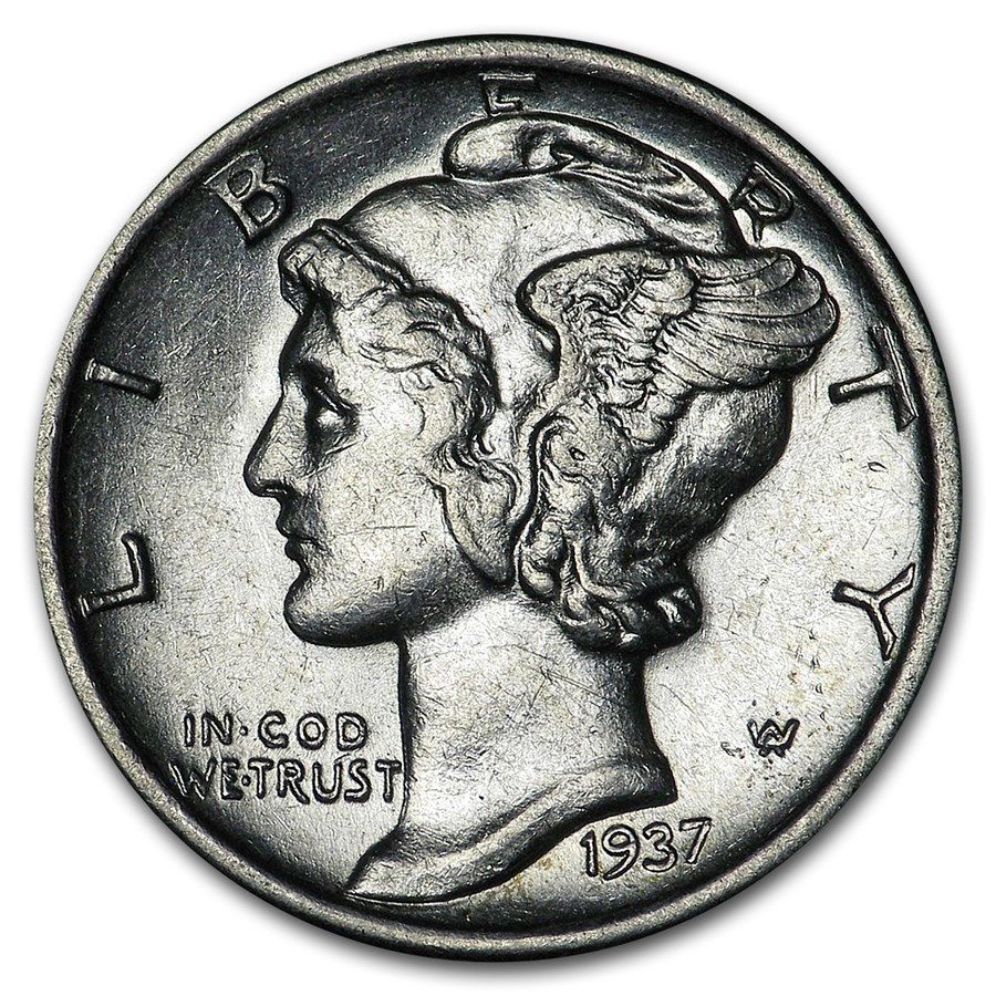 1937-S Mercury Dime AU