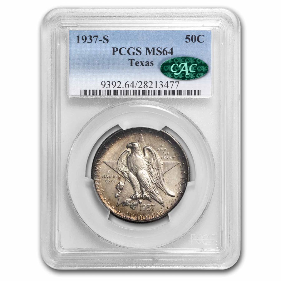 1937-S Texas Centennial Half Dollar MS-64 PCGS CAC