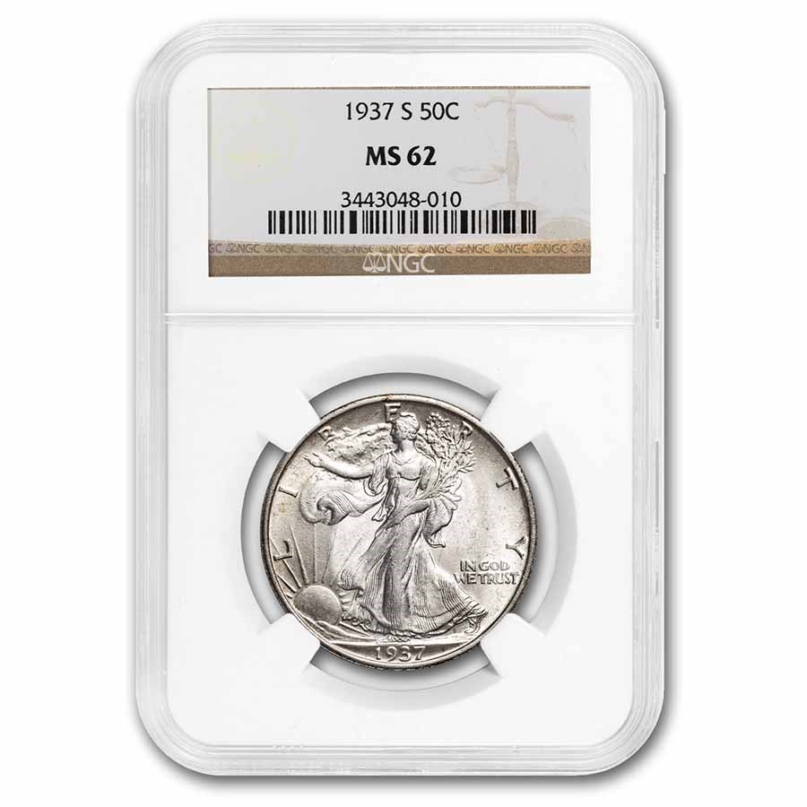 1937-S Walking Liberty Half Dollar MS-62 NGC