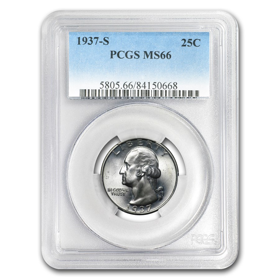 1937-S Washington Quarter MS-66 PCGS