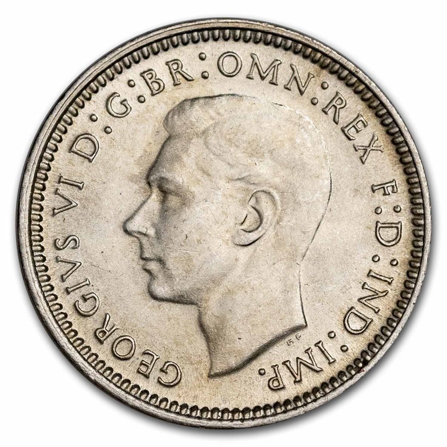 1938-1944 Australia Silver 3 Pence George VI BU
