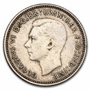 1938-1945 Australia Silver 6 Pence George VI Avg Circ