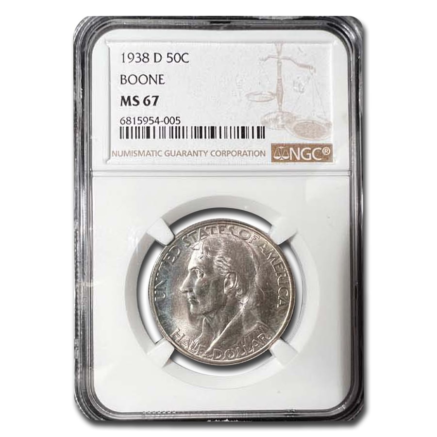 1938-D Daniel Boone Bicentennial Half Dollar MS-67 NGC