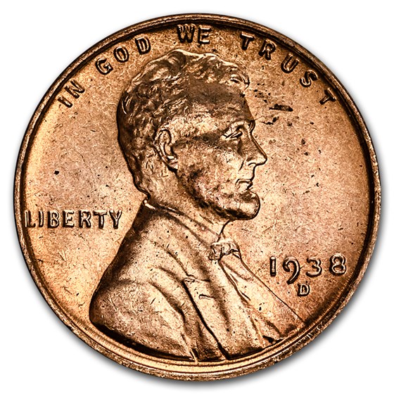 Buy 1938-D Lincoln Cent 50-Coin Roll BU | APMEX