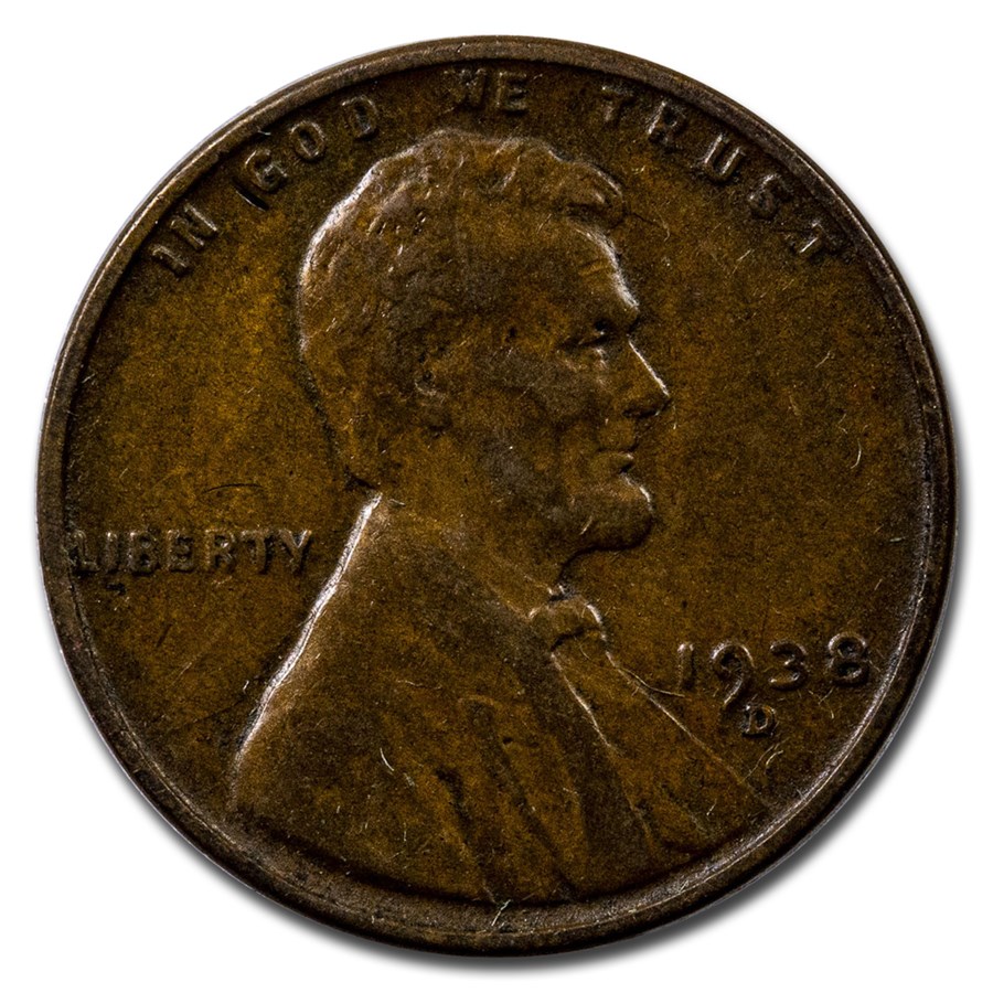 1938-D Lincoln Cent XF