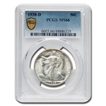 1938-D Walking Liberty Half Dollar MS-66 PCGS