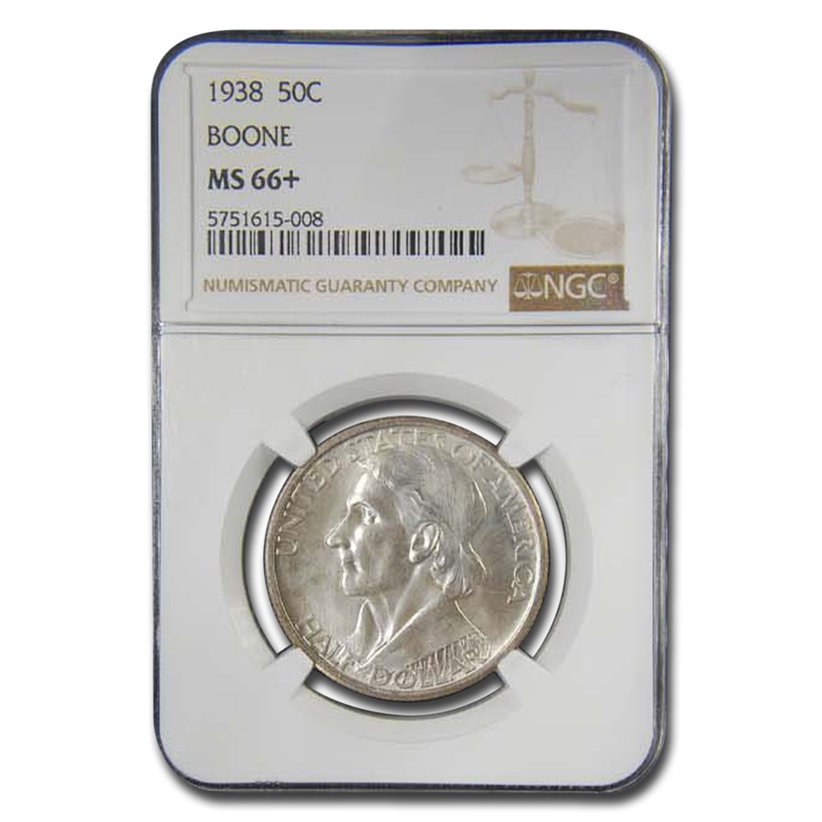 1938 Daniel Boone Bicentennial Half Dollar MS-66+ NGC