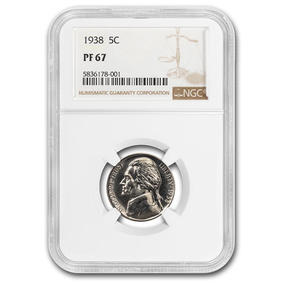 1938 Jefferson Nickel PF-67 NGC