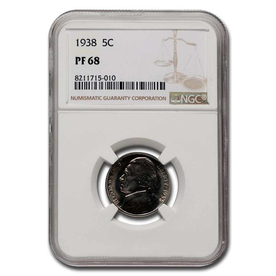 1938 Jefferson Nickel PF-68 NGC