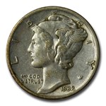 1938 Mercury Dime XF