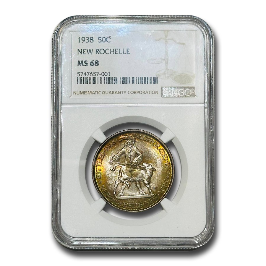 1938 New Rochelle Half Dollar MS-68 NGC