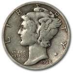 1938-S Mercury Dime Avg Circ