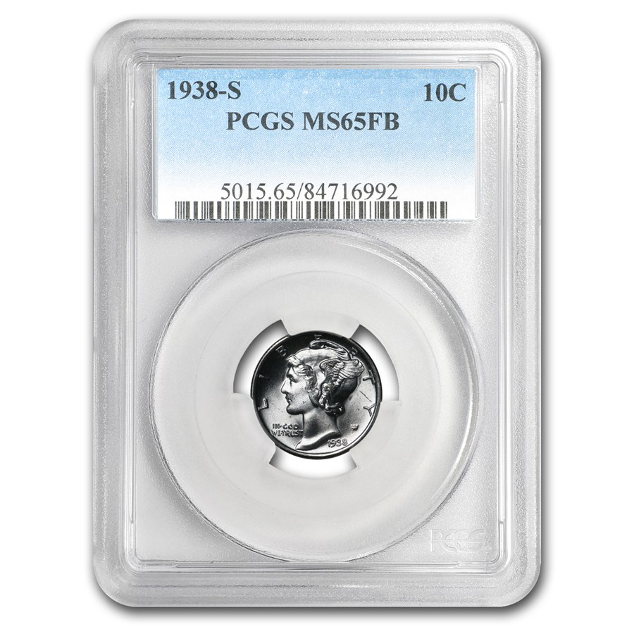 1938-S Mercury Dime MS-65 PCGS (FB)