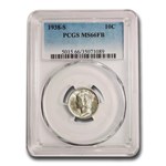 1938-S Mercury Dime MS-66 PCGS (FB)