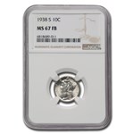 1938-S Mercury Dime MS-67 NGC (FB)