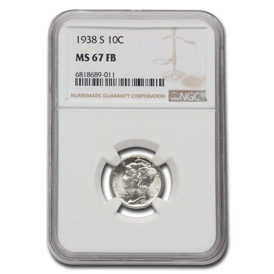 1938-S Mercury Dime MS-67 NGC (FB)