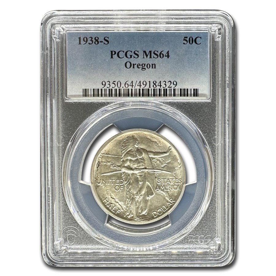 1938-S Oregon Trail Commemorative Half Dollar MS-64 PCGS