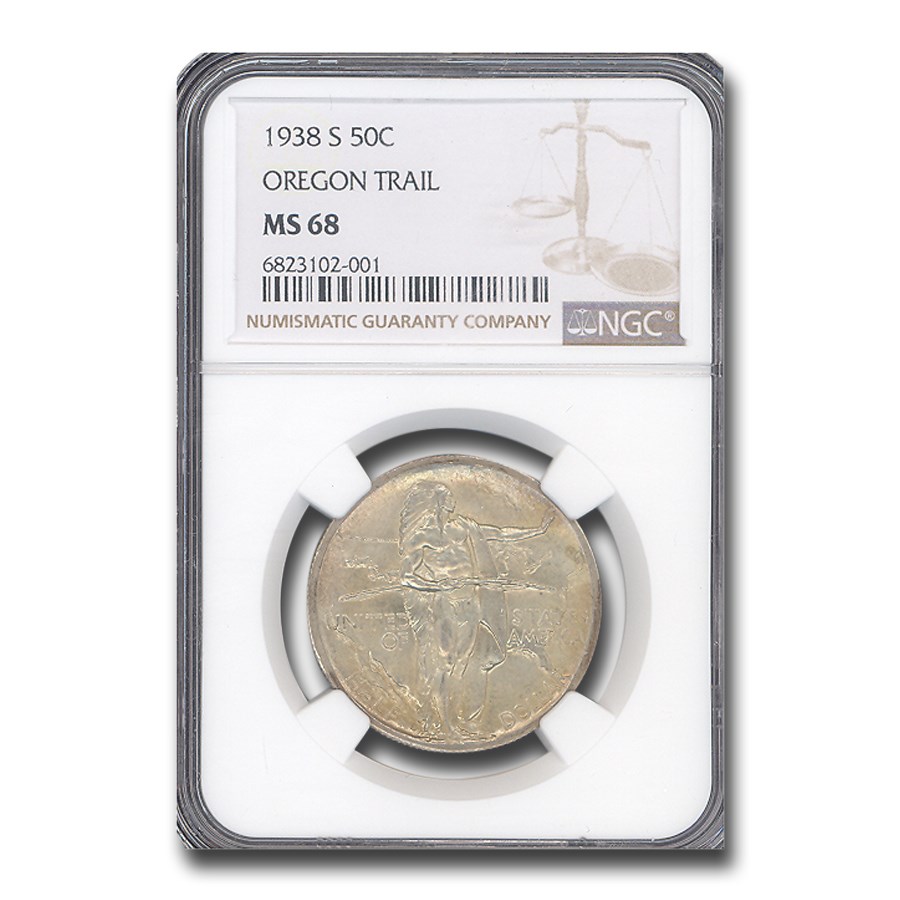 1938-S Oregon Trail Commemorative Half Dollar MS-68 NGC