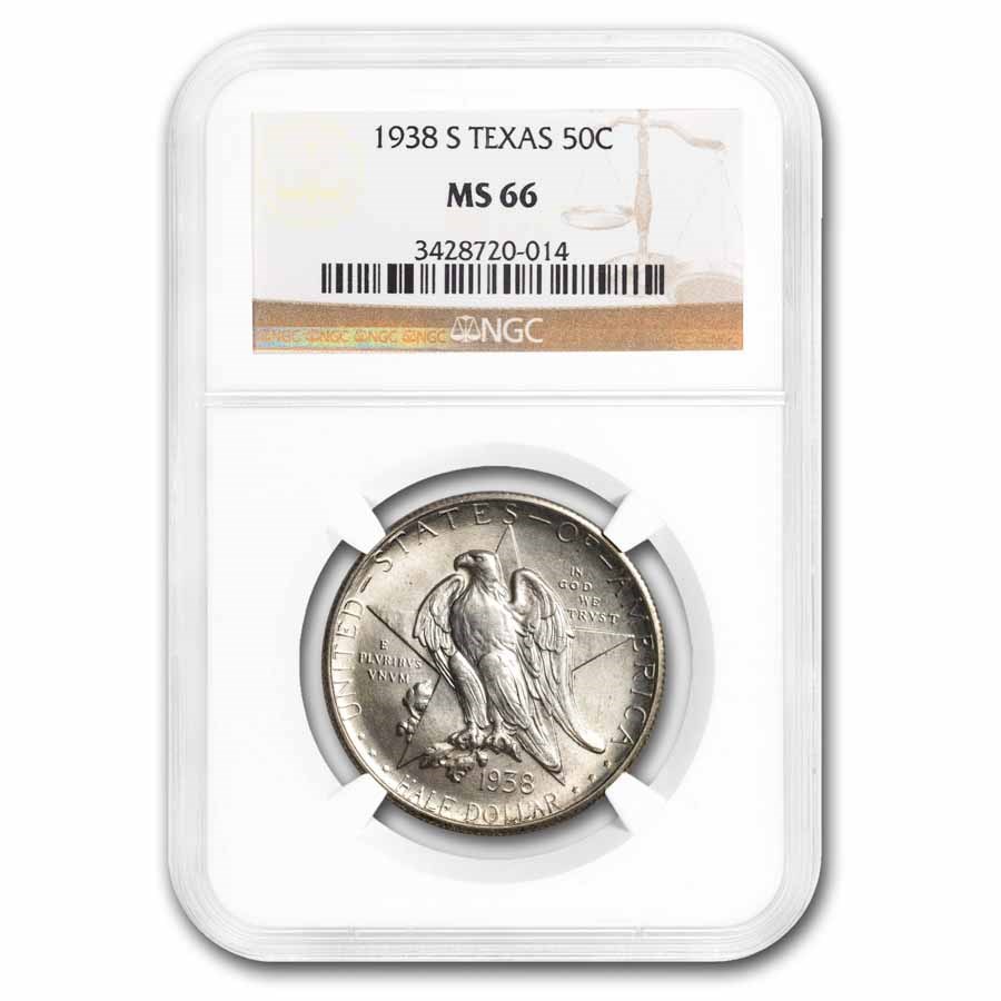 1938-S Texas Centennial Commemorative Half Dollar MS-66 NGC