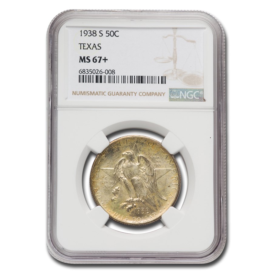 1938-S Texas Centennial Commemorative Half Dollar MS-67+ NGC