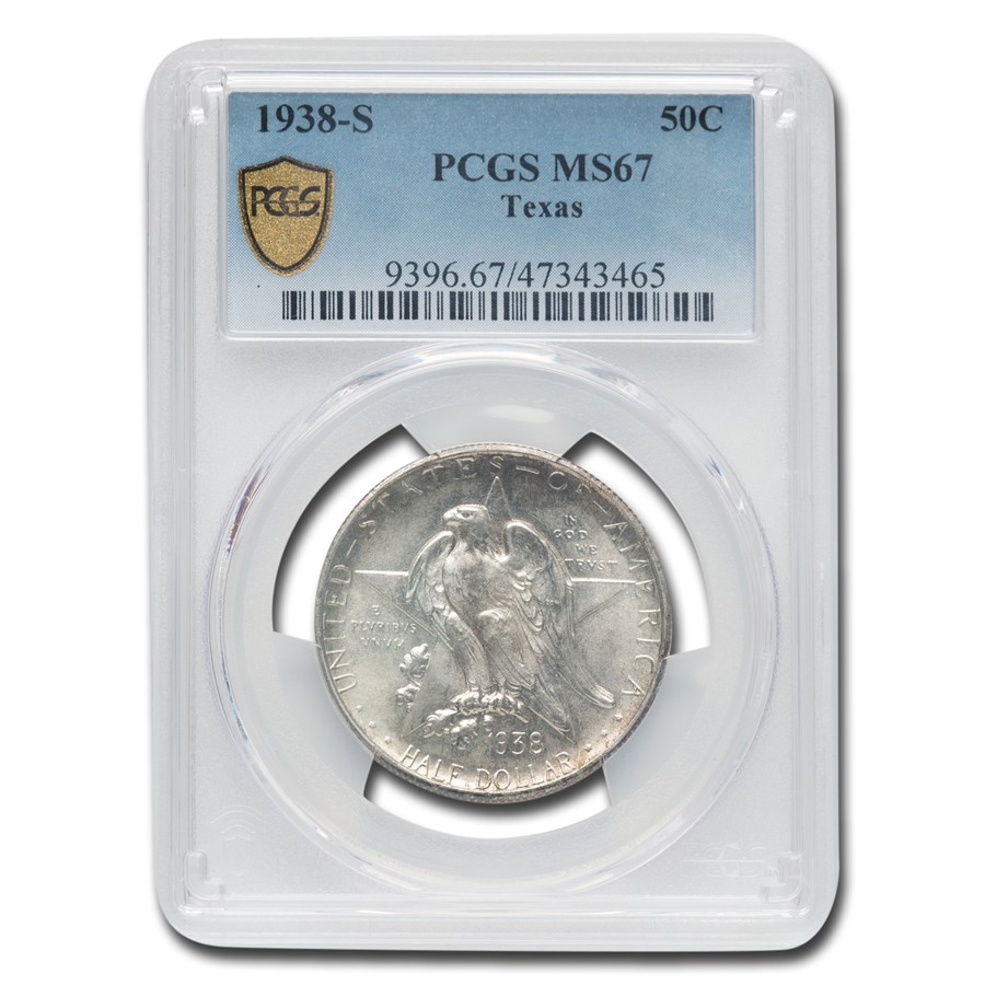 1938-S Texas Centennial Commemorative Half Dollar MS-67 PCGS