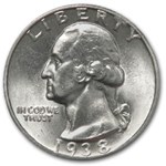 1938-S Washington Quarter BU