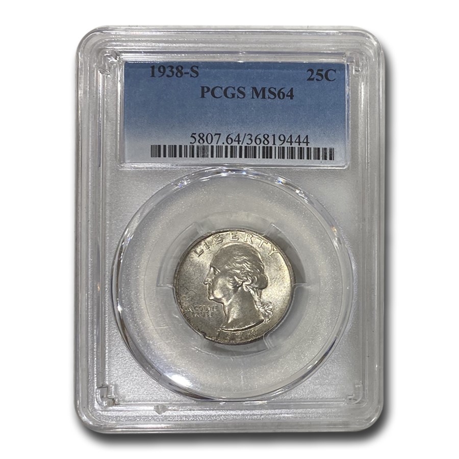 1938-S Washington Quarter MS-64 PCGS