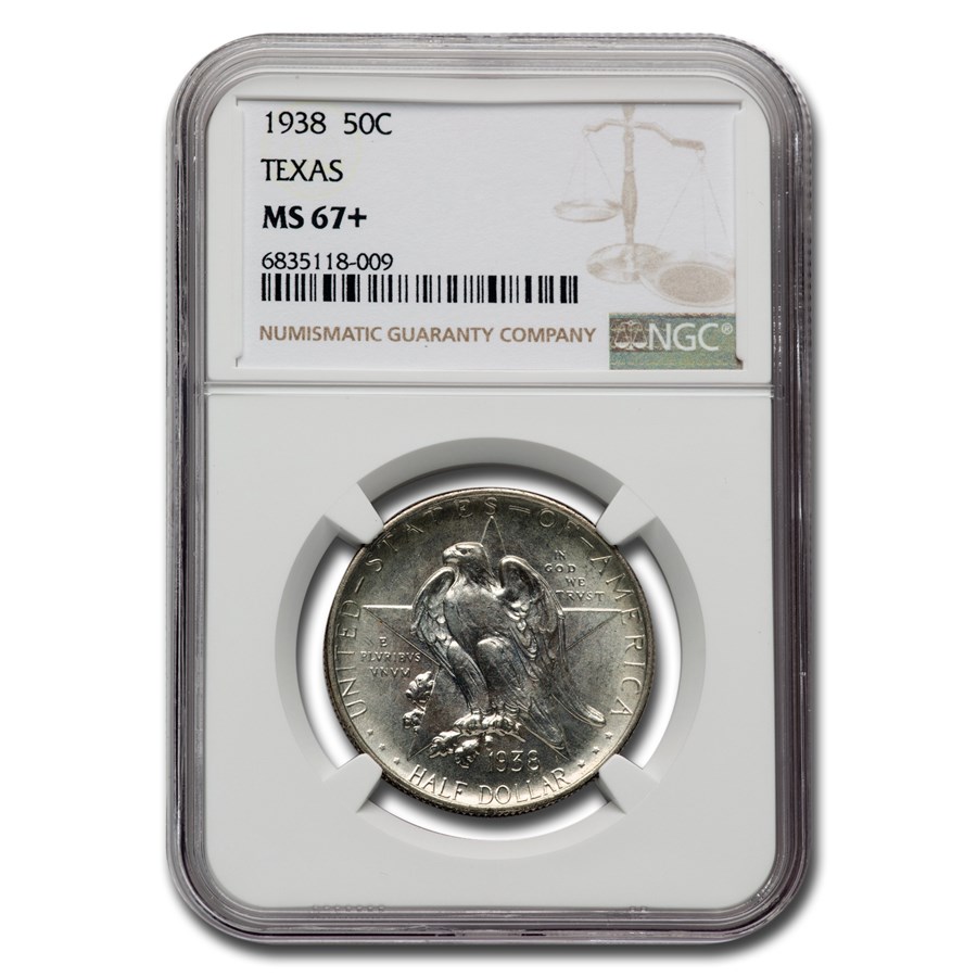 1938 Texas Centennial Commemorative Half Dollar MS-67+ NGC