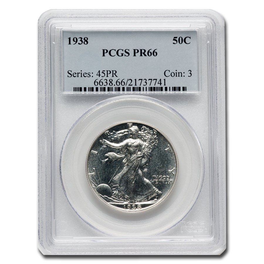 1938 Walking Liberty Half Dollar PR-66 PCGS