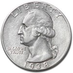 1938 Washington Quarter AU