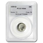 1939-D Mercury Dime MS-66 PCGS