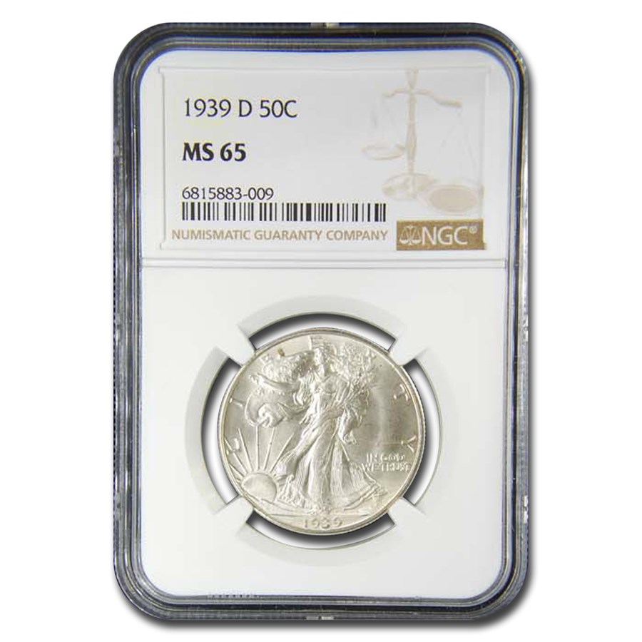 1939-D Walking Liberty Half Dollar MS-65 NGC