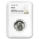 1939-D Washington Quarter MS-64 NGC