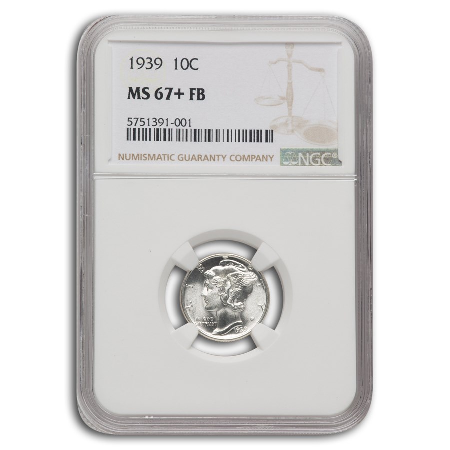 1939 Mercury Dime MS-67+ NGC (FB)