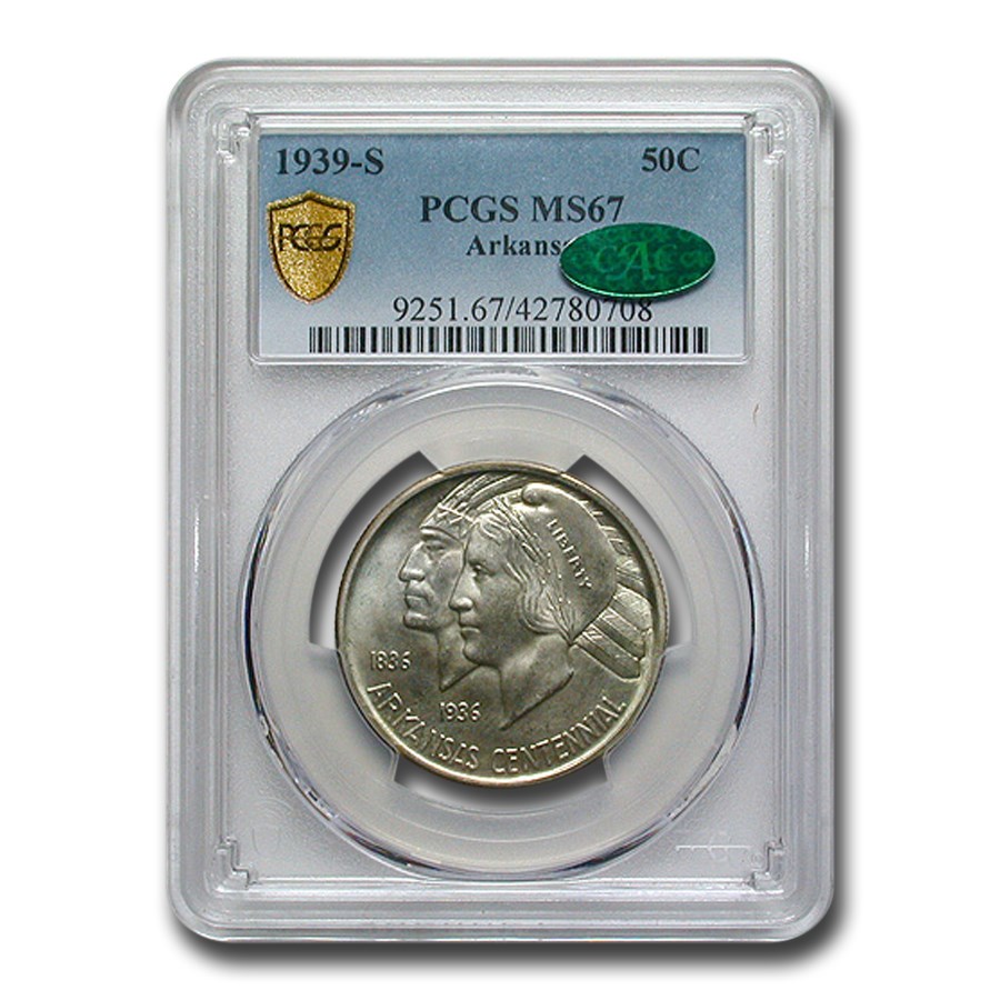 1939-S Arkansas Commemorative MS-67 PCGS CAC