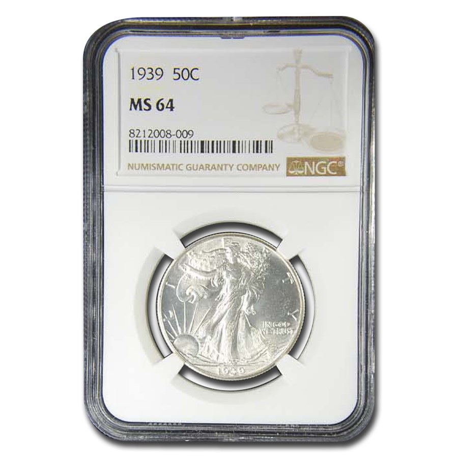 1939 Walking Liberty Half Dollar MS-64 NGC