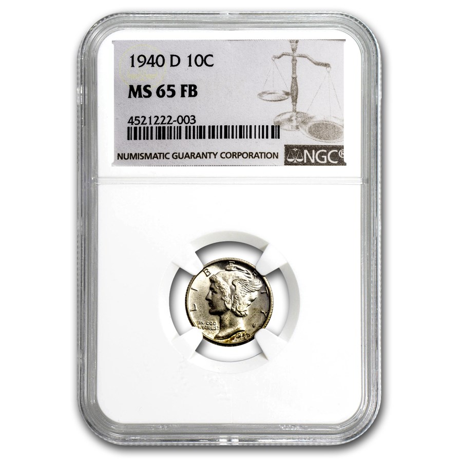 1940-D Mercury Dime MS-65 NGC (FB)