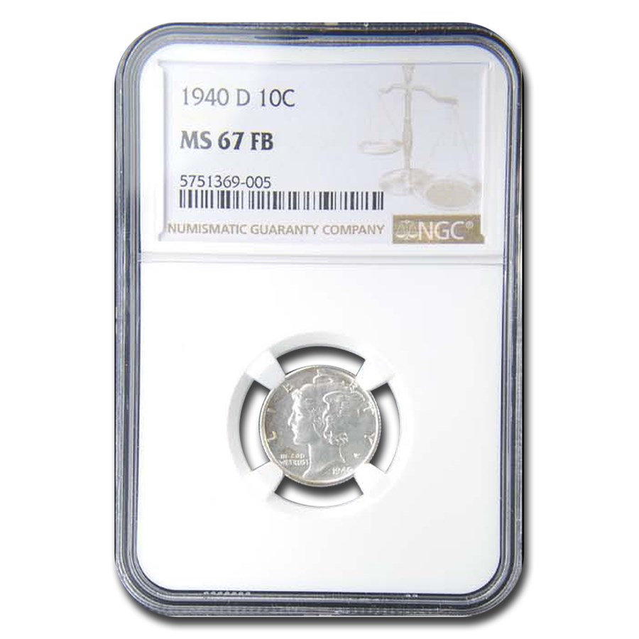 1940-D Mercury Dime MS-67 NGC (FB)