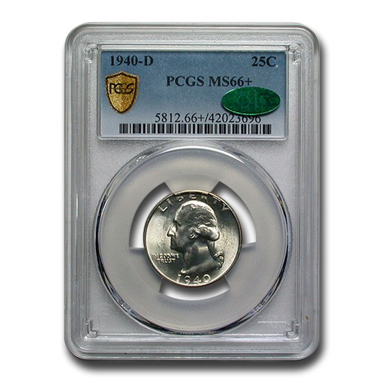 Buy 1940-D Washington Quarter MS-66+ PCGS CAC | APMEX