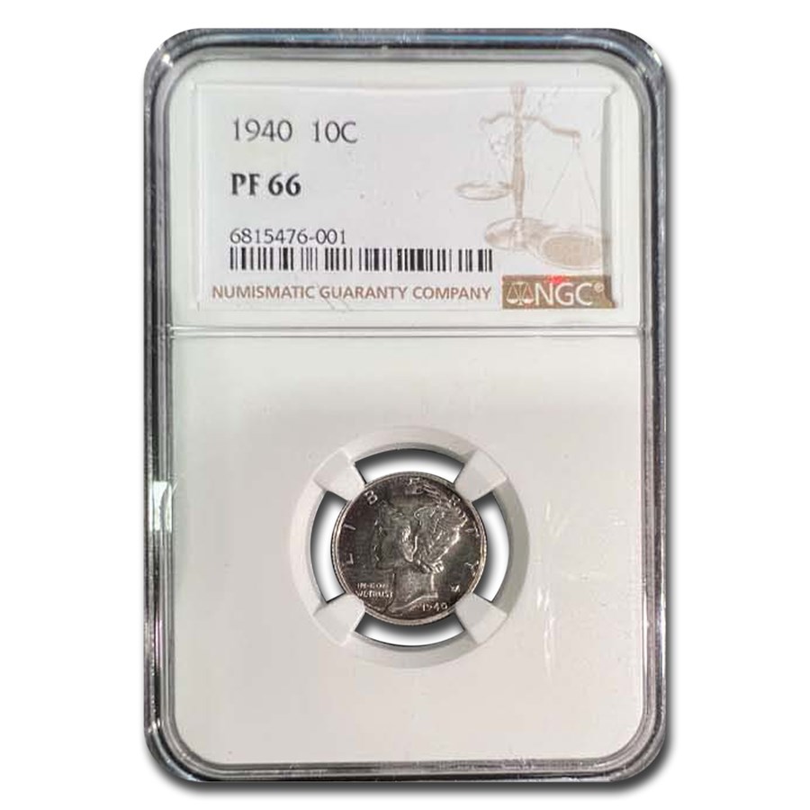 1940 Mercury Dime PF-66 NGC