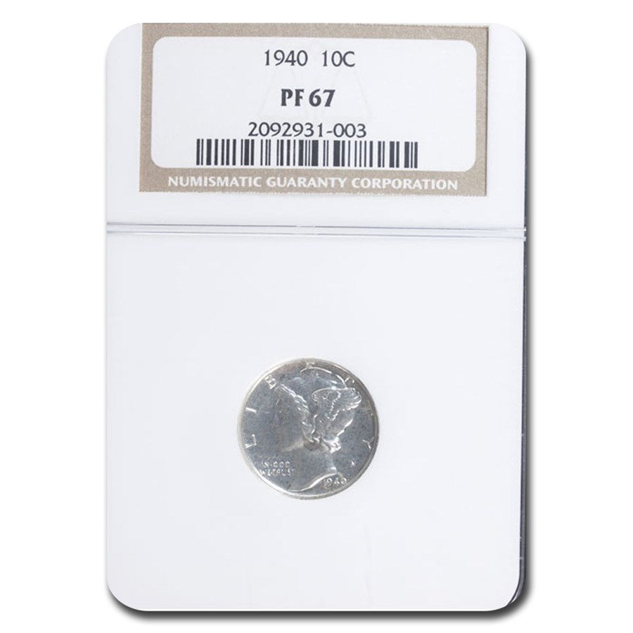 1940 Mercury Dime PF-67 NGC