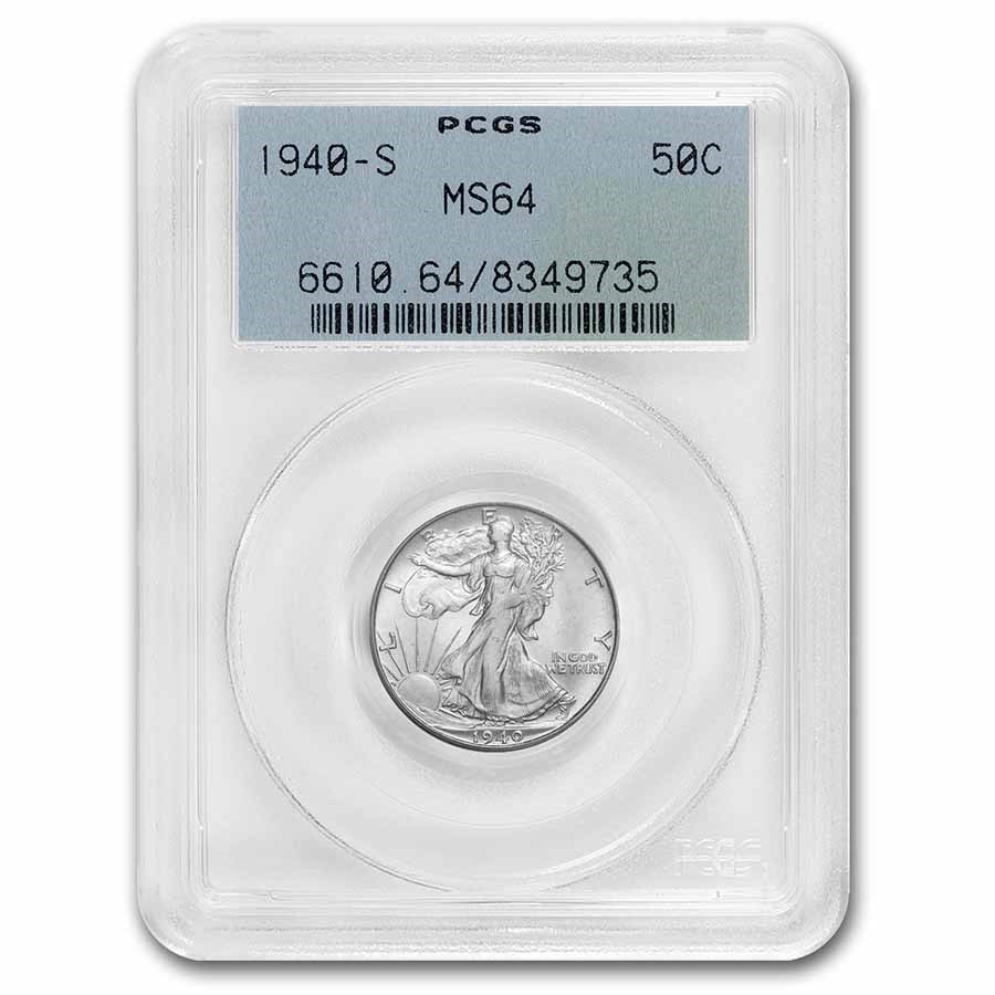 1940-S Walking Liberty Half Dollar MS-64 PCGS